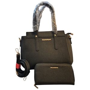 Montana West Black Crossbody Bag And Wallet